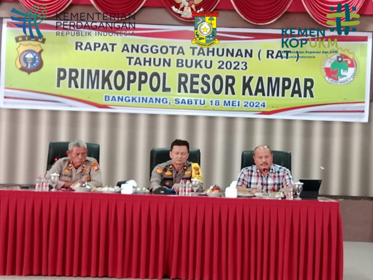 Kadis Disperdagkop dan UMK menghadiri RAT PRIMKOPPOL RESOR KAMPAR Tahun Buku 2023