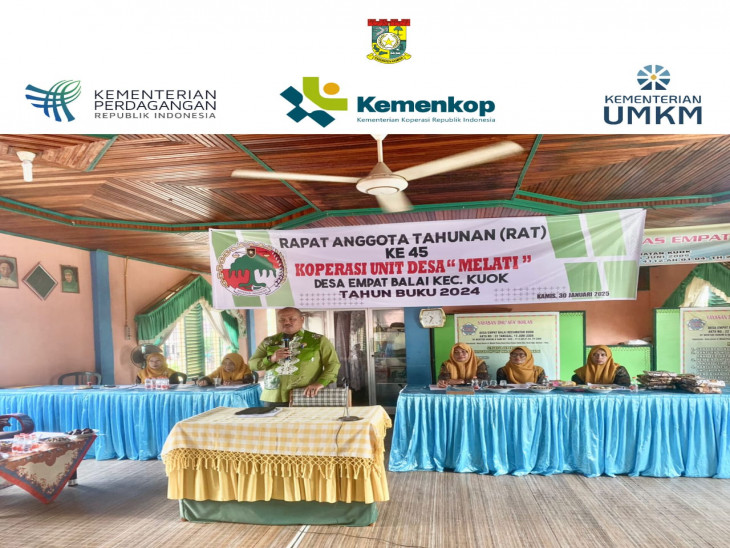 Kadis Perdagkop & UMK Kampar menghadiri RAT KUD Melati TB. 2024 di Desa Empat Balai, Kuok